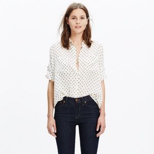 Madewell silk courier shirt in foulard dot